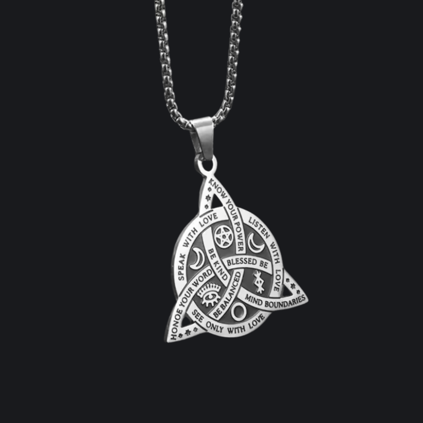 Triple Moon Celtic Pendant Necklace