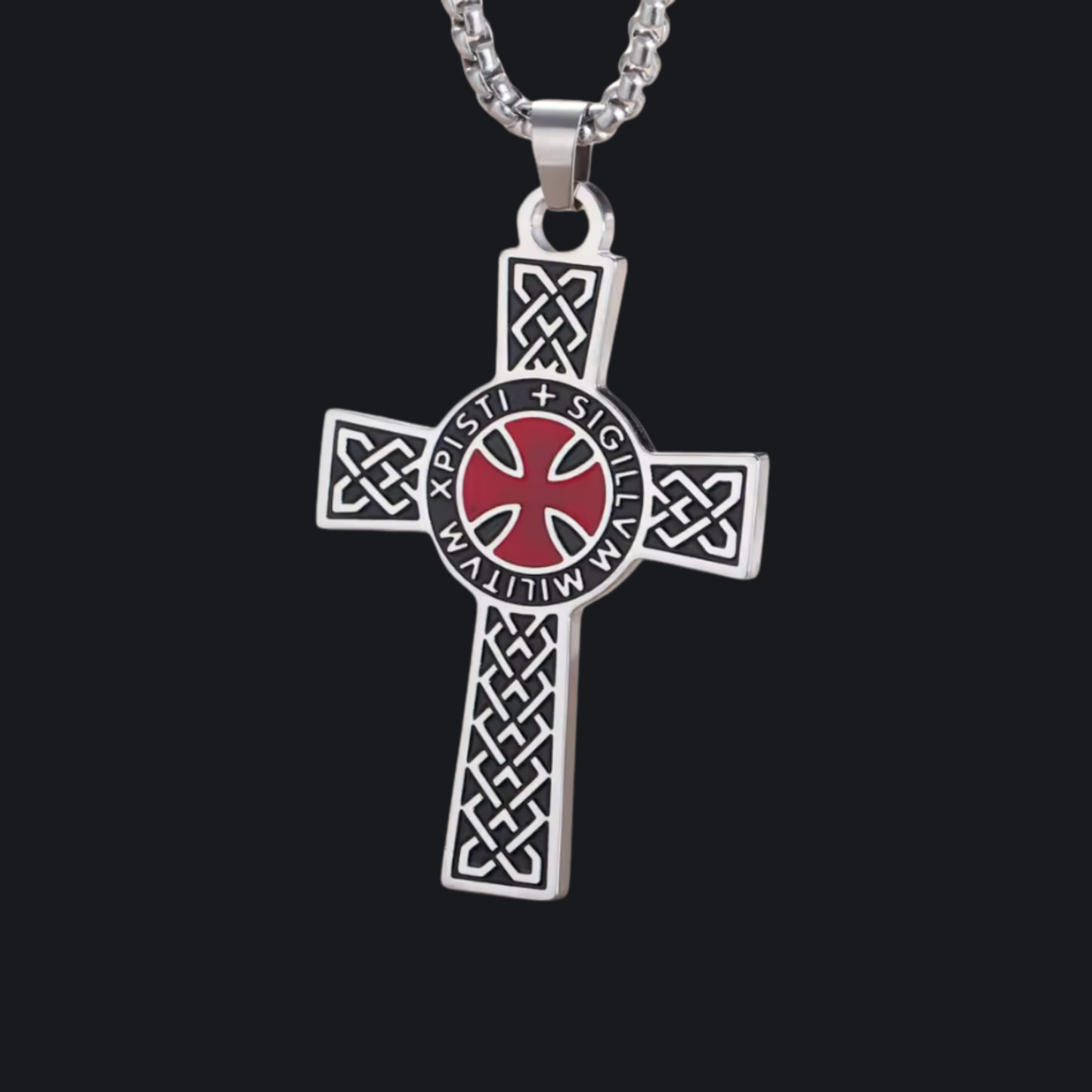 Templar Cross Pendant Necklace