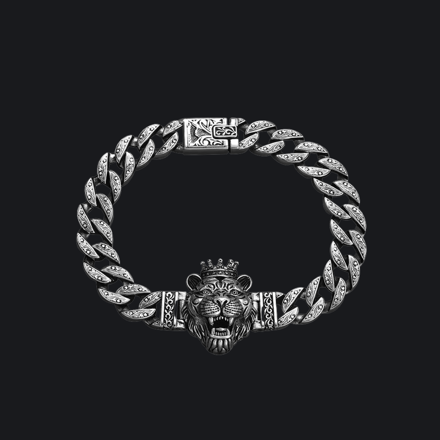 Crowned Lion Chain Bracelet