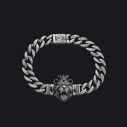 Crowned Lion Chain Bracelet