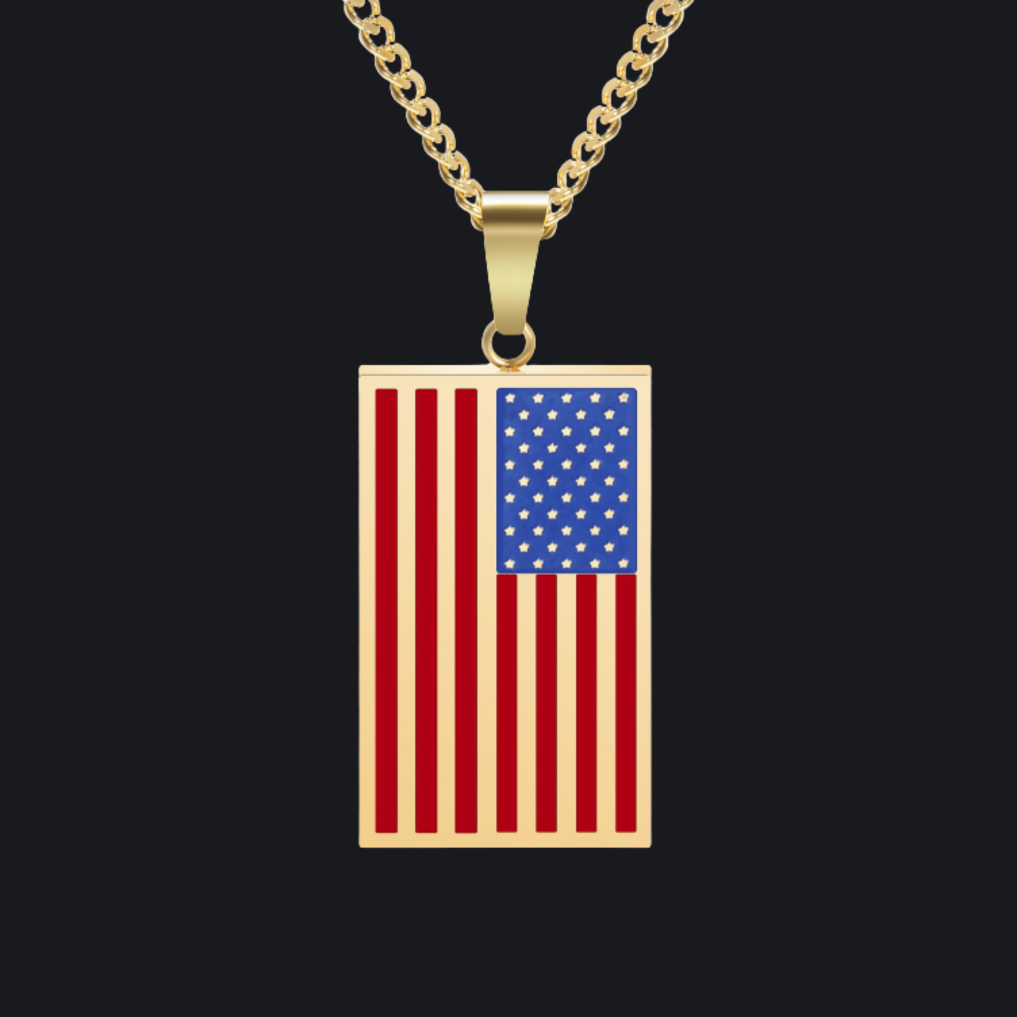 American Flag Pendant Necklace